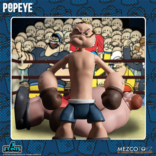 Mezco 5 Points Popeye and Oxheart with Boxing Ring Action Figure Box Set